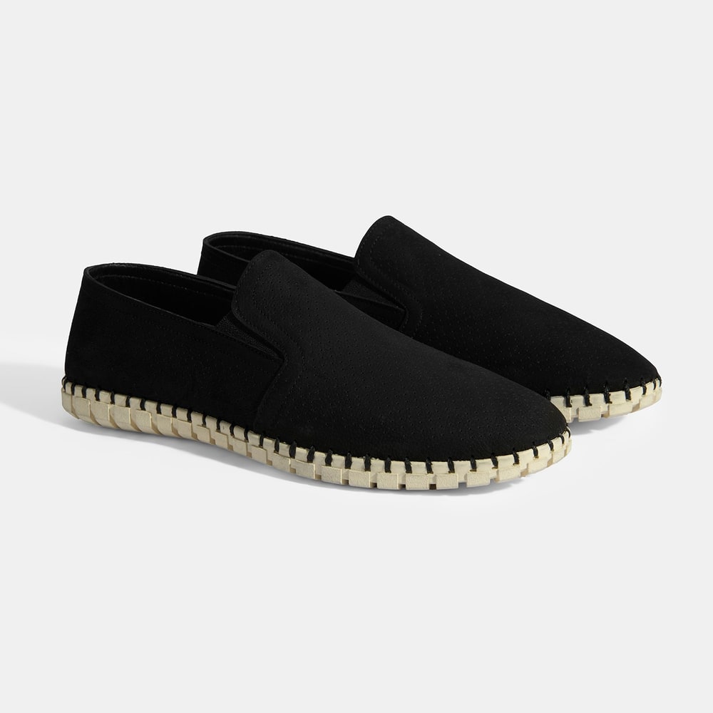 Dislina Siyah Erkek Deri Slip-On Günlük Ayakkabı