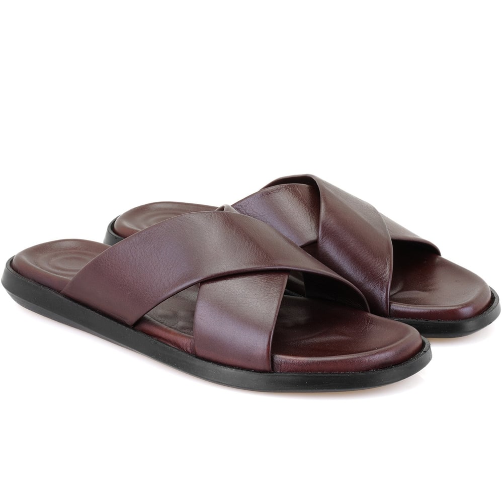 Emely Kahve Erkek Deri Terlik