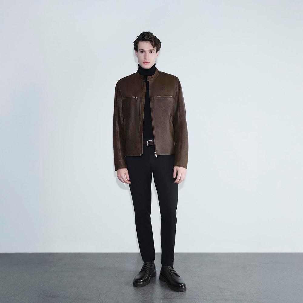 K15013 ERKEK DERİ CEKET-E