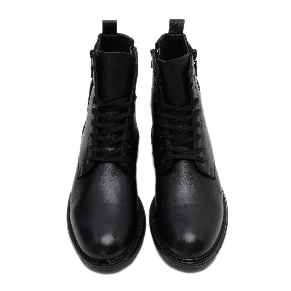 Fausta Siyah Erkek Deri Bot