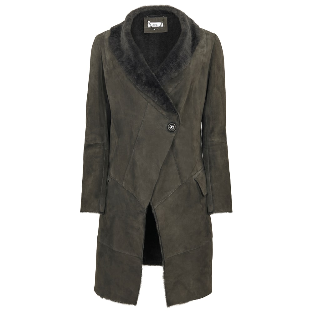 Gri Joanna Kadın Kürk Kaban