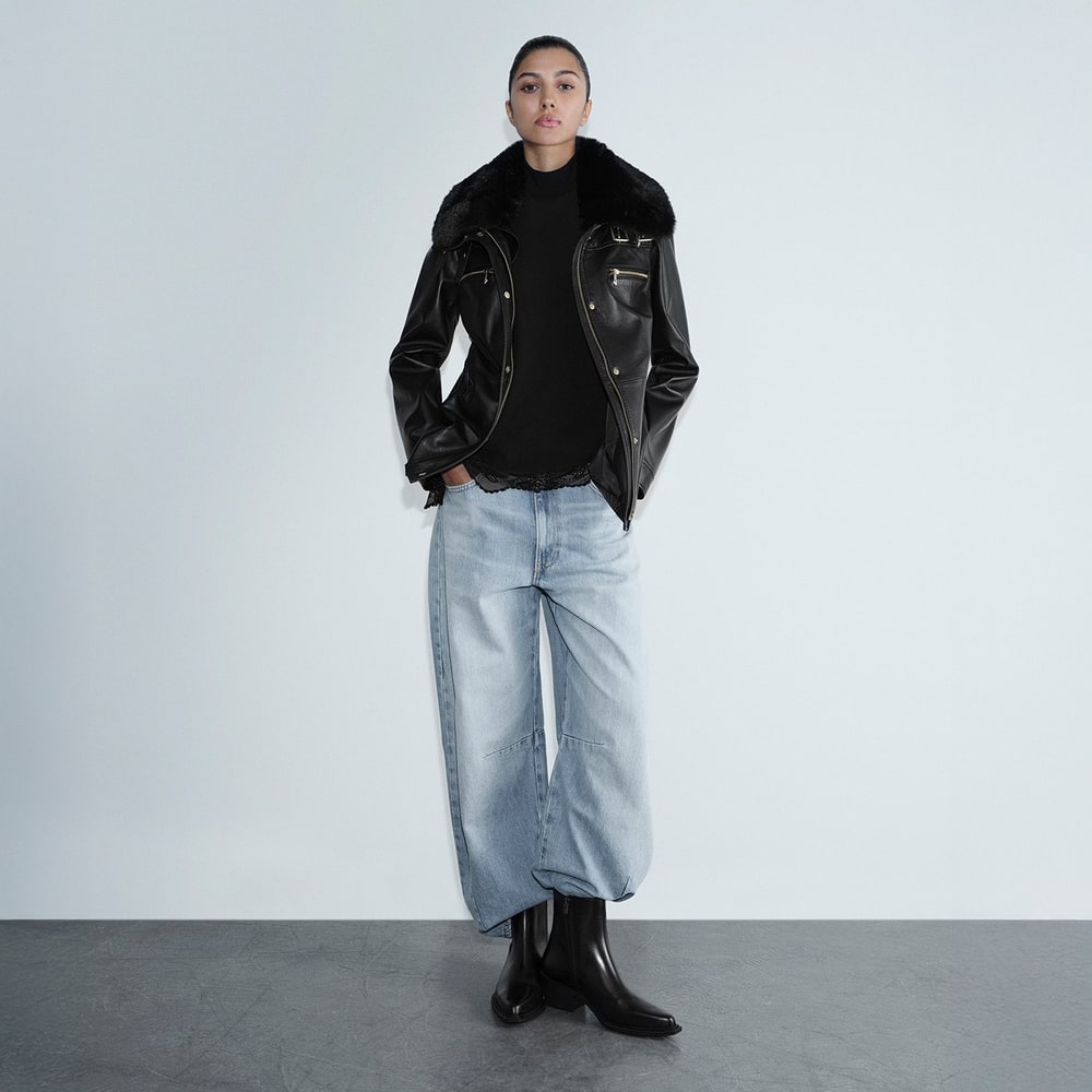 K15007 KADIN KÜRK YAKA MONT