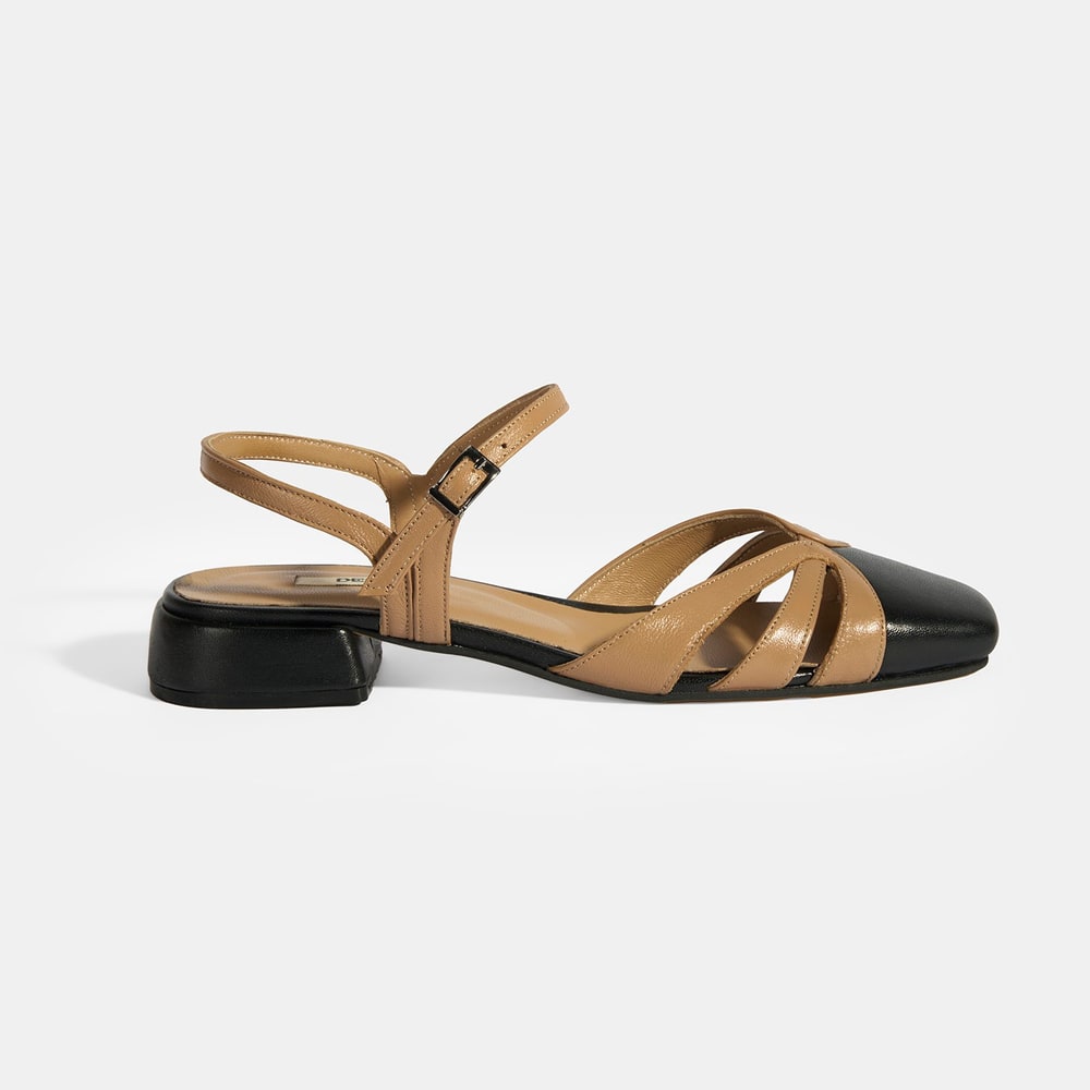 Kadın Bej Slingback Deri Günlük Ayakkabı