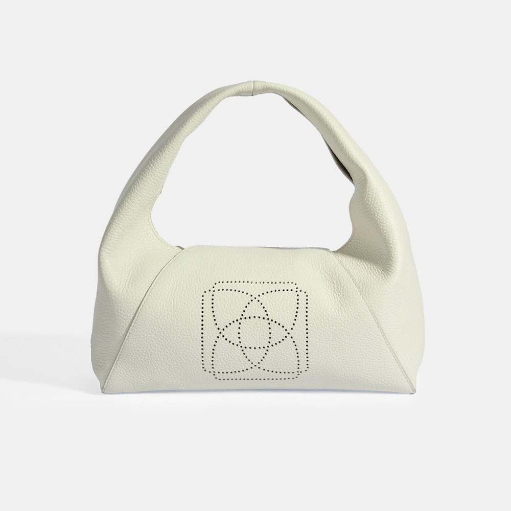 Kadın Beyaz Logo Baskılı Deri Omuz Çantası