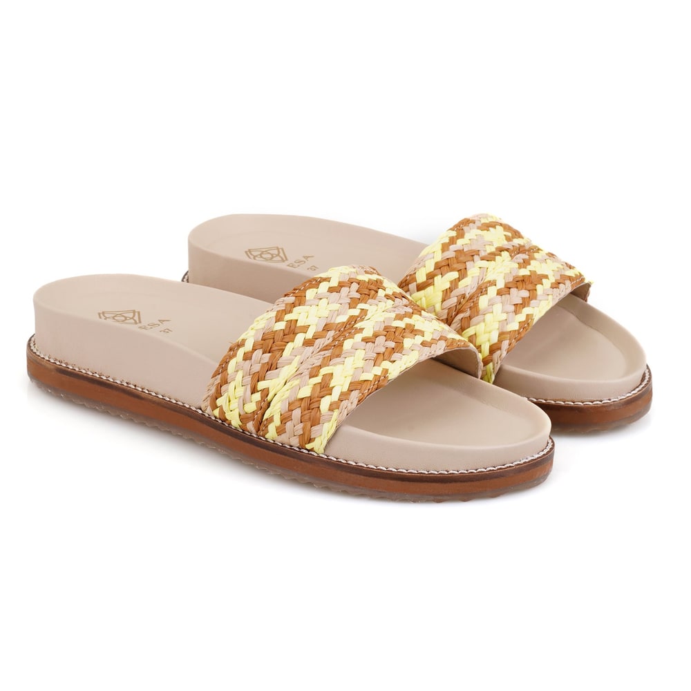 Kadın Çok Renkli Hasır Terlik