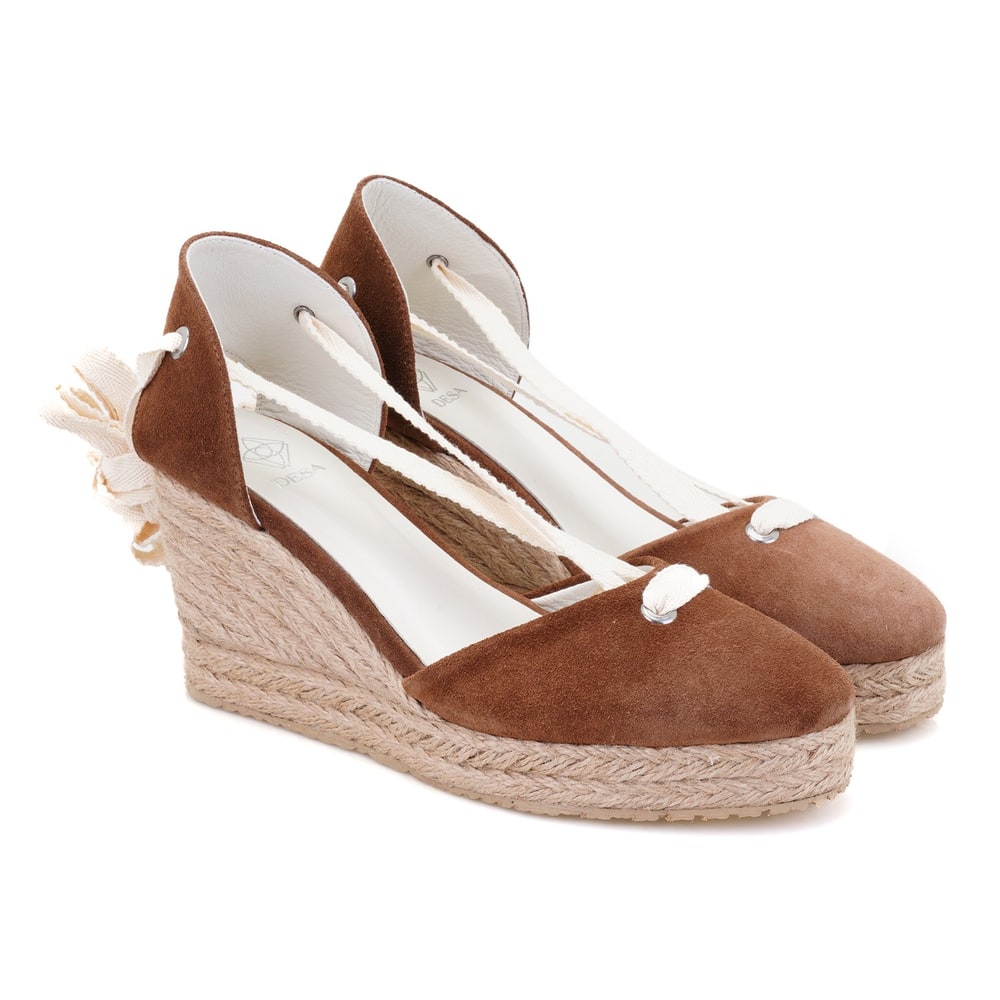 Kadın Kahve Dolgu Topuk Süet Espadril
