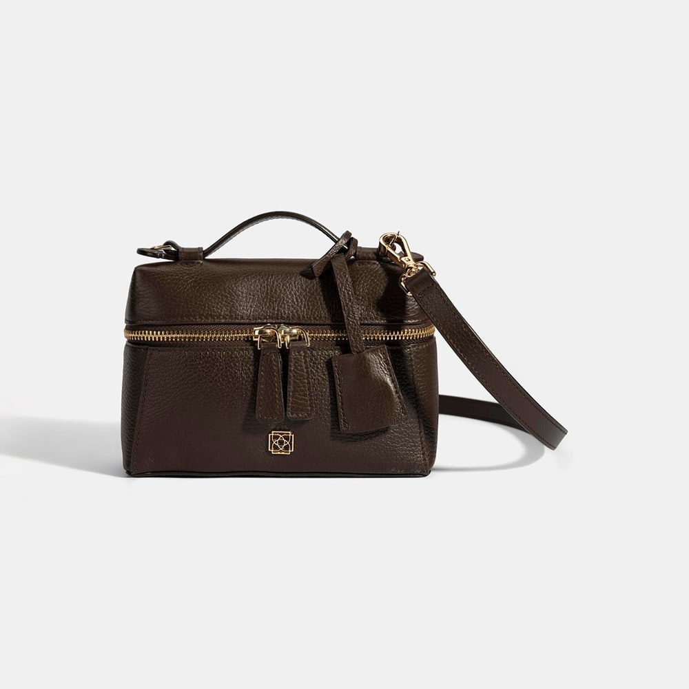 Kadın Kahve Omuz Askılı Mini Deri El Çantası