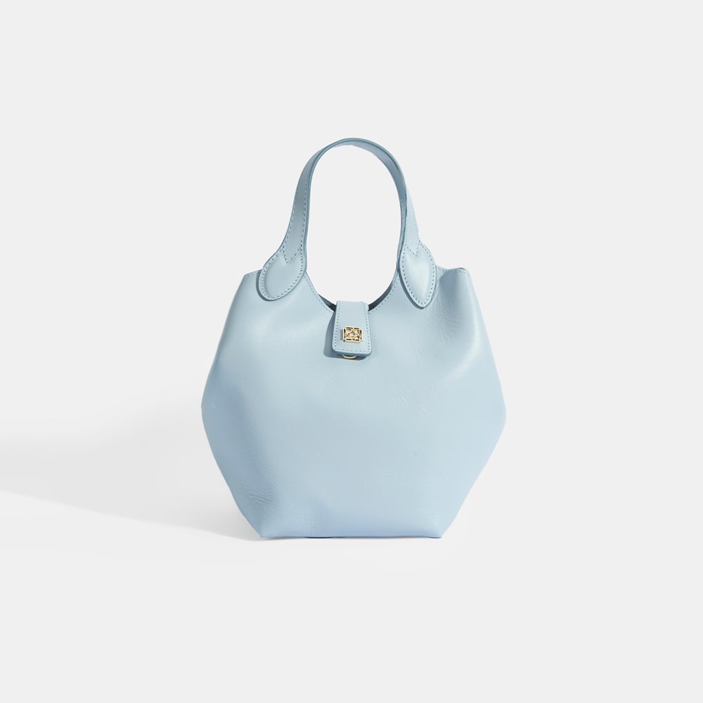 Kadın Mavi Deri Omuz Çantası