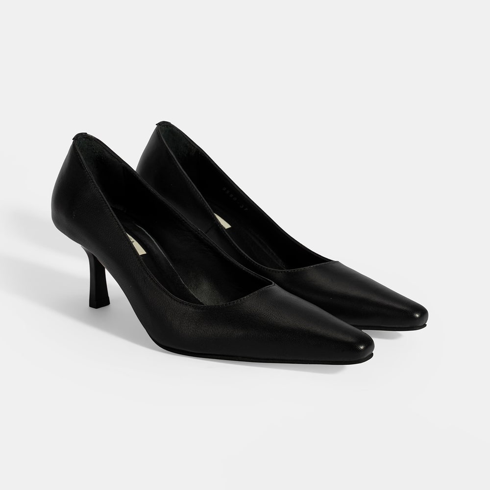 Kadın Siyah Deri Stiletto