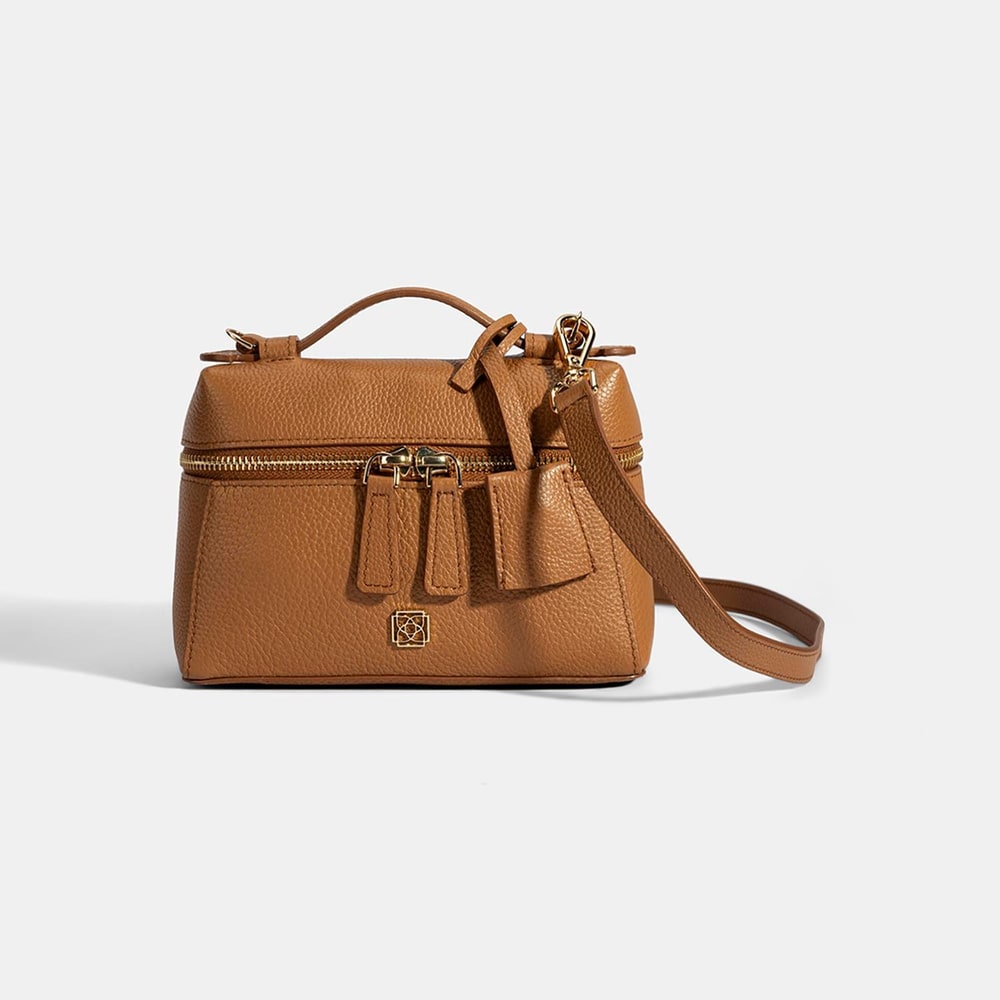 Kadın Taba Omuz Askılı Mini Deri El Çantası