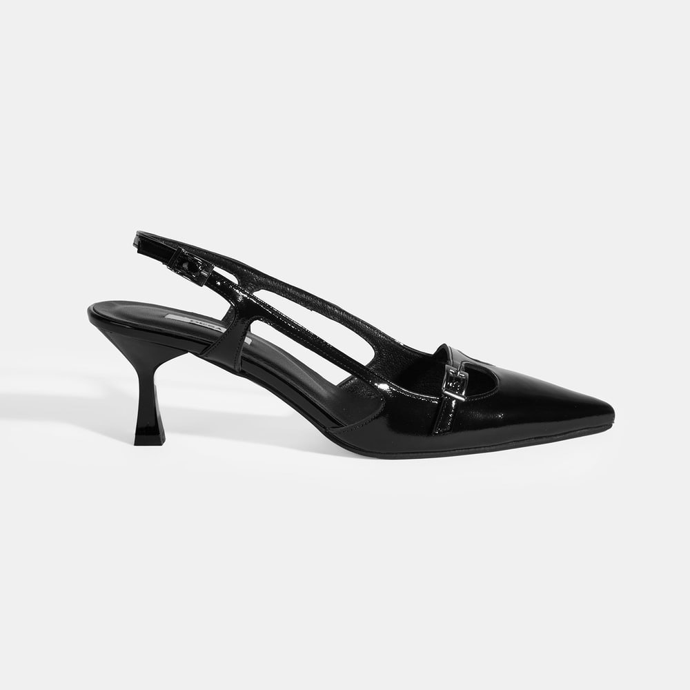 Limited Edition Siyah Kadın Rugan Topuklu Ayakkabı