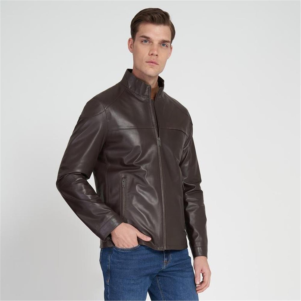 Paul Kahve Erkek Deri Ceket