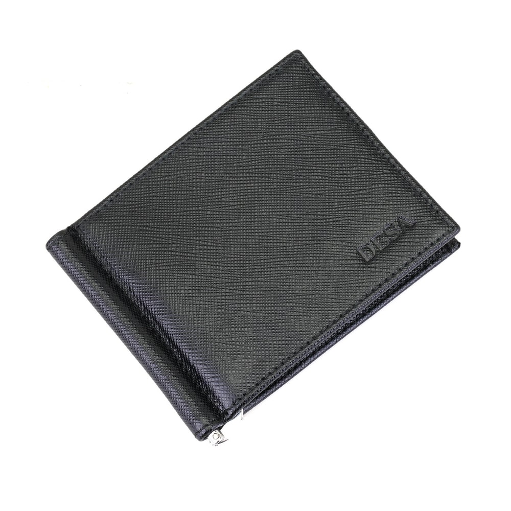 Siyah Erkek Para Klipsli Deri Cüzdan / Kartlık