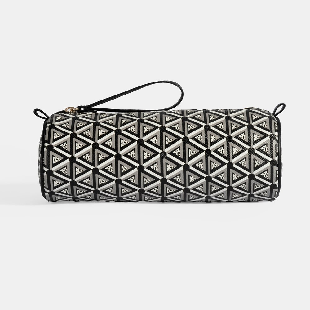 Siyah Monogram Desenli Kalemlik/Tıraş/Makyaj Çantası