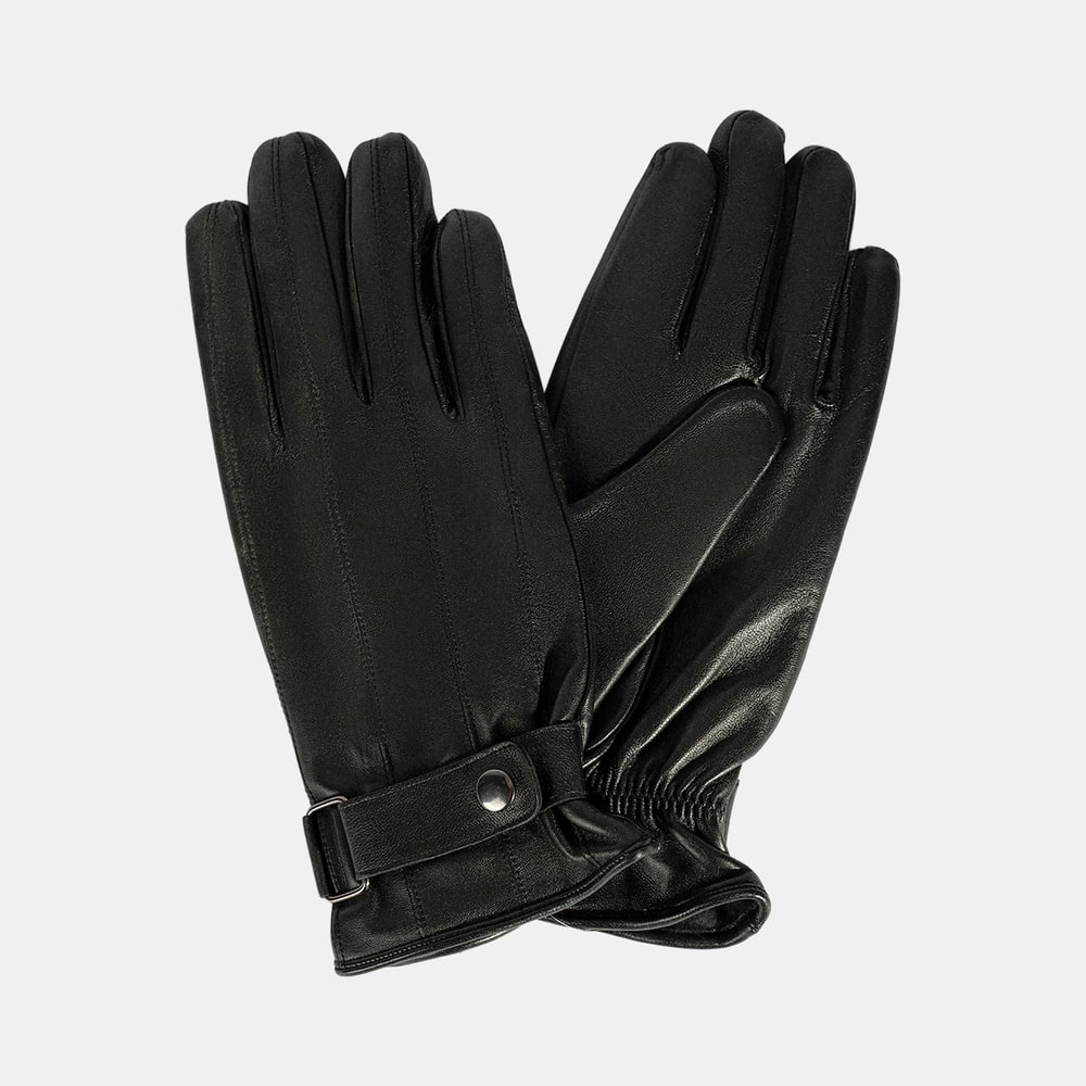 Siyah Tokalı Erkek Deri Eldiven