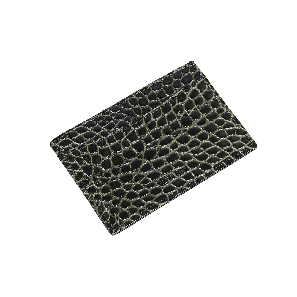 Yeşil Dukinea Kroko Baskılı Deri Kartlık