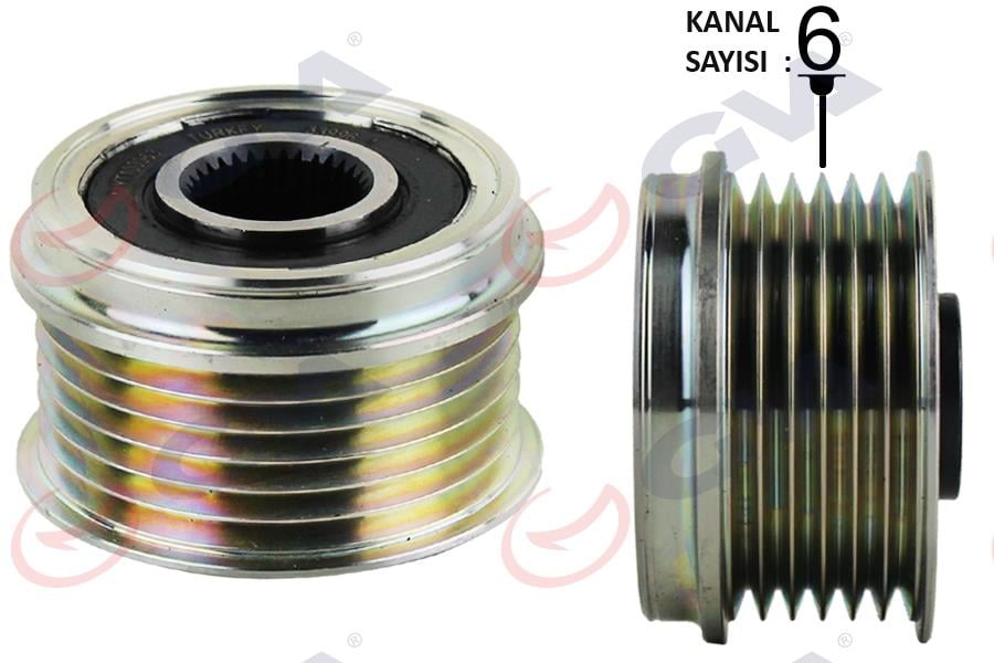 GVAAlternatör Kasnağı Astra H-Combo C-Corsa C-D-Merıva 1.3 Cdtı-Doblo-Grande Punto-Lınea 1.3 MtjGVA 2890118