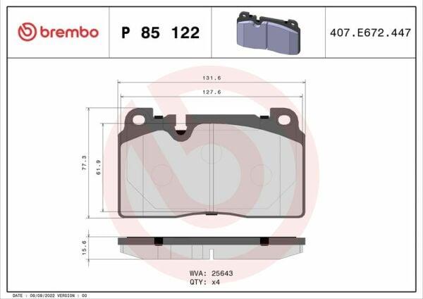 AudiAudi Q5 Ön Fren Balatası 16Mm  Brembo P85122BREMBO P85122