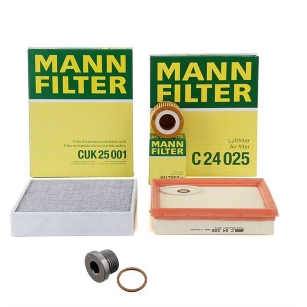 Bmw F20 Kasa 116i Periyodik Bakım Filtre Seti Karter Tapalı Mann Marka 64119237555-13717630911-64119283497-07119905428-07119963308