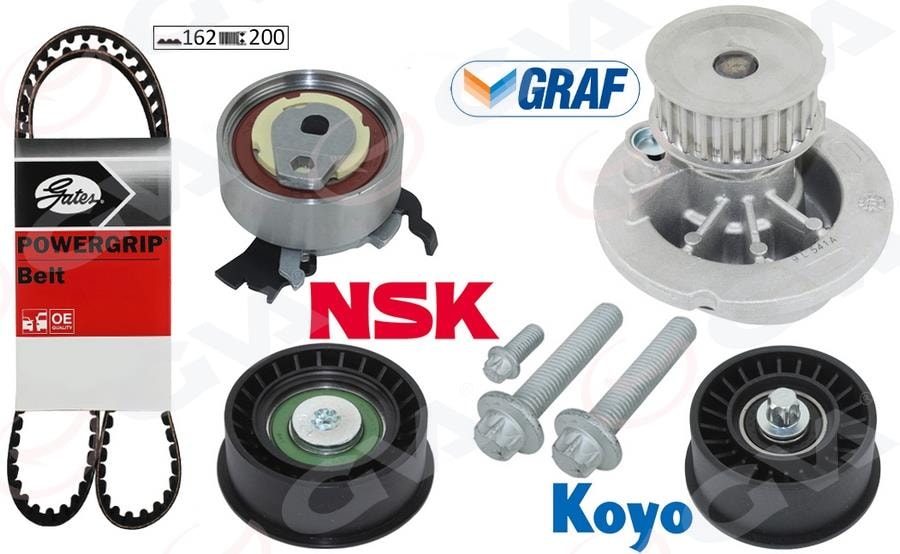 GVADevirdaimli Eksantrik Gergi Kiti Astra G-Corsa C-Vectra C-Merıva A-Zafıra A 1.4-1.6-1.8 16V Z16-14XeGVA 59WPK9008-1
