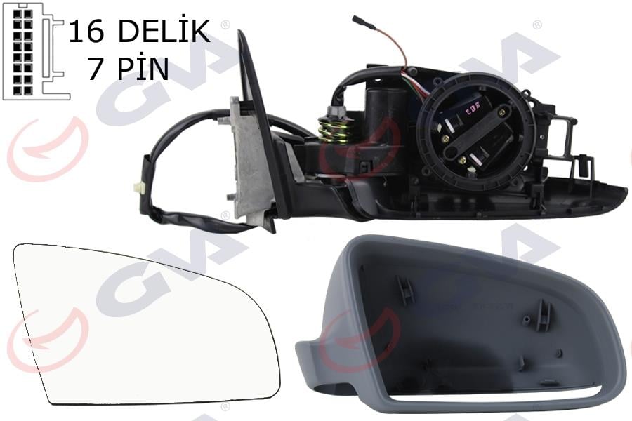 GVADış Dikiz Aynası Sağ A3 03 Elektrikli Isıtmalı 5 Kapılı Katlanır Astarlı Konveks 7 Fiş Vm-010EbrGVA 1075952