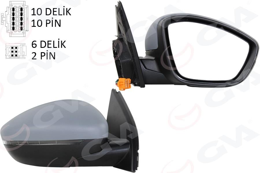 GVADış Dikiz Aynası Sağ Elektrikli Katlanabilir Isıtmalı Sensörlü Sinyalli Konveks Astarlı P308 13-21GVA 1043354