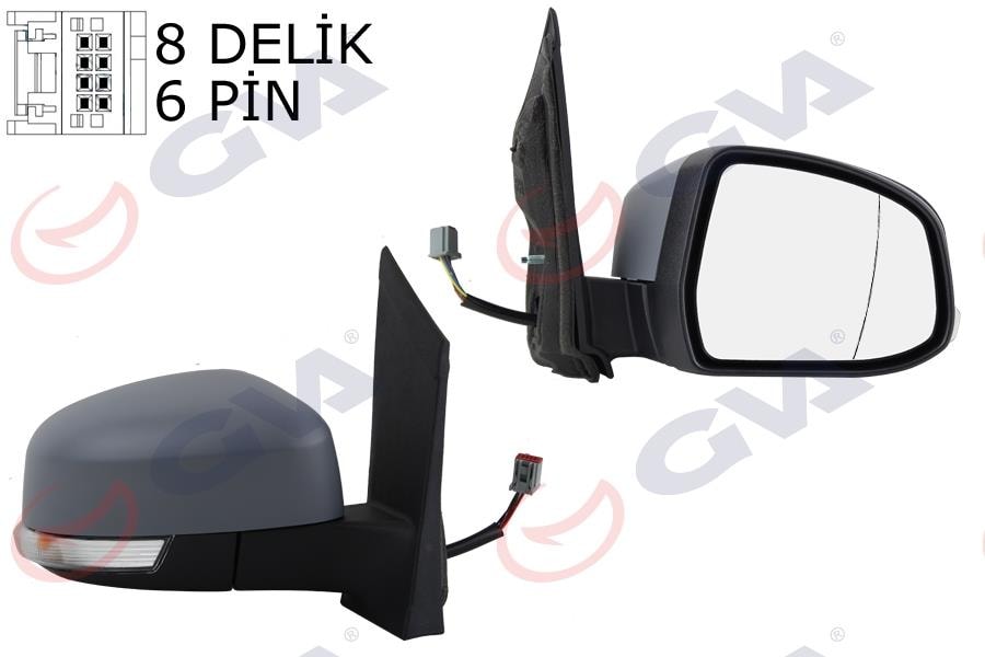 GVADış Dikiz Aynası Sag Focus Iı 08-11 Elektrikli Isıtmalı Sinyalli Kör Noktalı Astarlı 6 Fiş Vm-6304EhparGVA 1035178