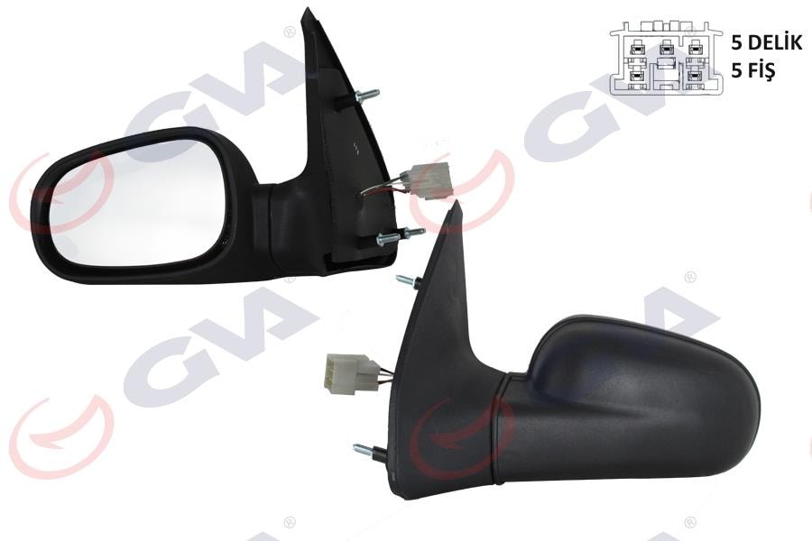 GVADış Dikiz Aynası Sol Clıo 94-98 Elektrikli Isıtmalı Düz Cam 5 Fiş Vm-126EhlGVA 1014106