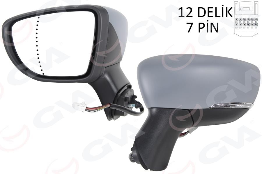 GVADış Dikiz Aynası Sol Eletrikli Isıtmalı Sinyalli Astarlı Asferik Captur 17-GVA 1014821
