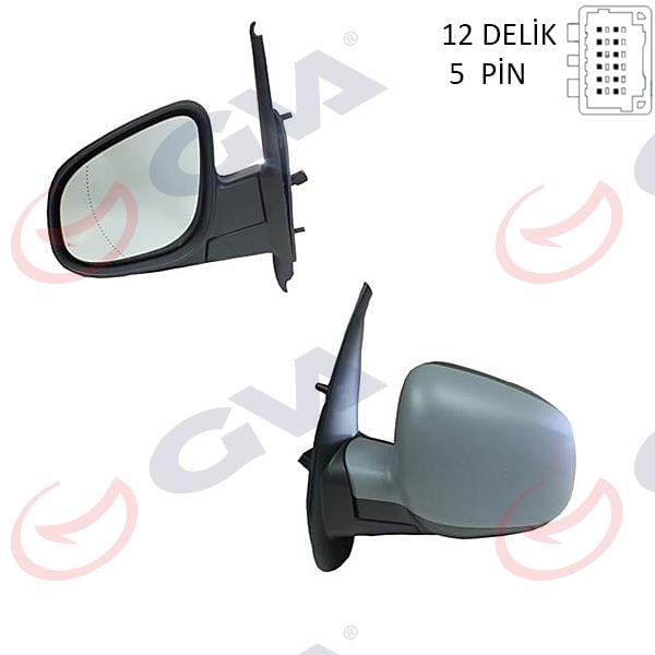 GVADış Dikiz Aynası Sol Kangoo-Cıtan 13 Elektrikli Isıtmalı Astarlı Asferik 5 Fiş Vm-6132EhpalGVA 1016321