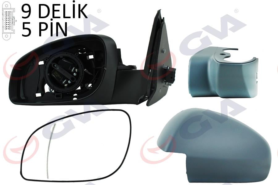 GVADış Dikiz Aynası Sol Vectra C 03 Elektrikli Isıtmalı Astarlı Asferik 5 Fiş Vm-966EhpalGVA 1090336
