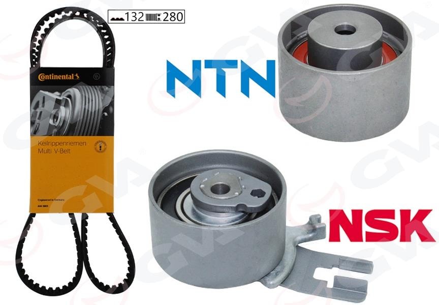 GVAEksantrik Gergi Kiti 132X280 Volvo C30 C70 S60 S80 V70 Xc60 Xc70 Xc90 2.4Tdı 20V K015580xsGVA 59T9990C