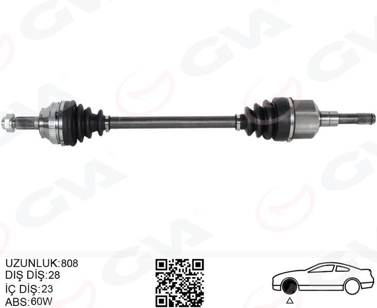 GVAKomple Aks Arka Sağ/Sol Freelander I L314 98 06 808MmGVA 4499224
