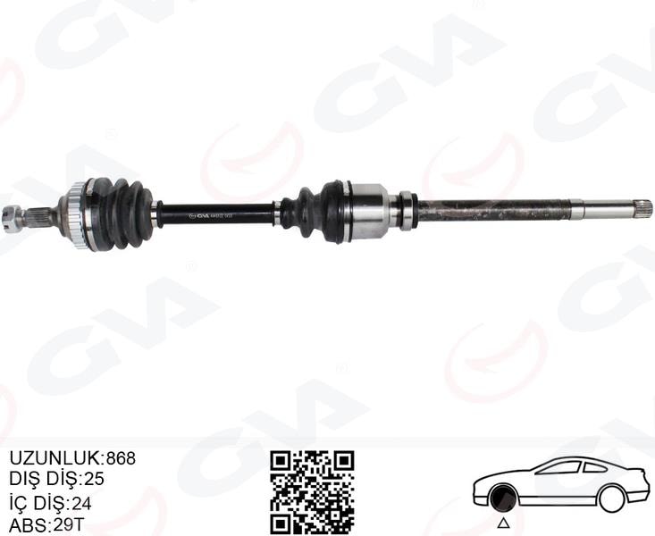 GVAKomple Aks Ön Sağ Psa Partner 5.5F 2.0 Hdı Abslı 96-08GVA 4445122