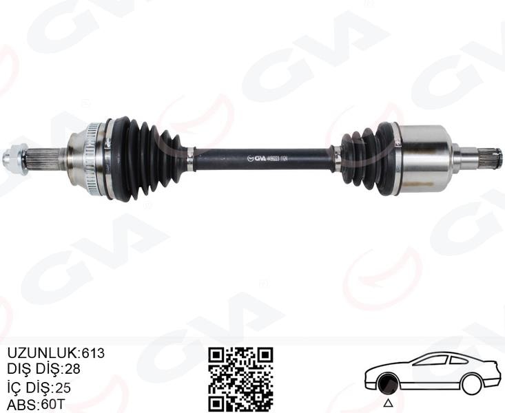GVAKomple Aks Ön Sağ/Sol Freelander I L314 1.8 16V 98 06 613MmGVA 4499223