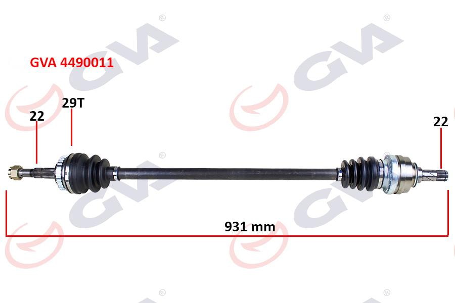 GVAKomple Aks Sağ Corsa B 1.2İ 16V 93-00 Abs Li 926Mm 29DişGVA 4490011