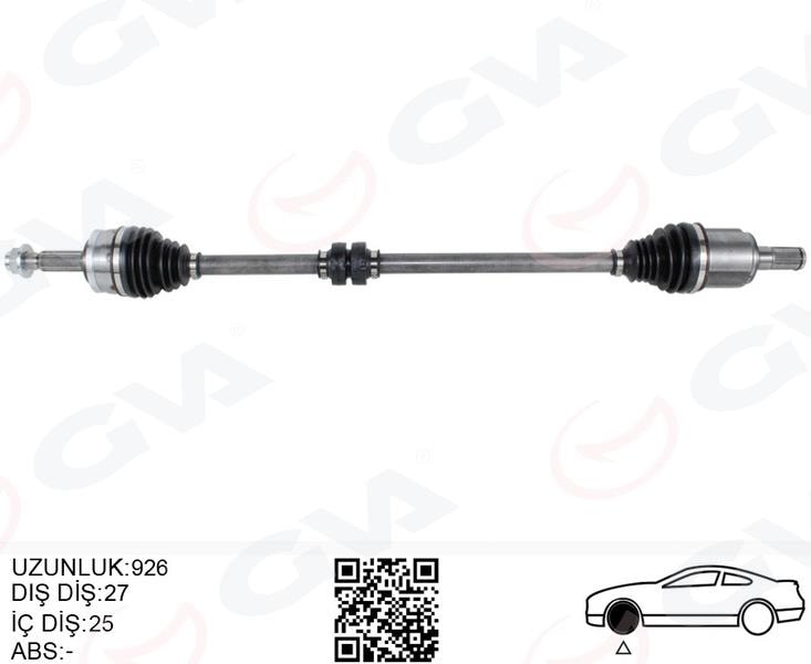 GVAKomple Aks Sağ Hyundaı Bayon 1.0L 1.4L G3le G4lc 21- 25X27 Komple Boy 926MmGVA 4491154