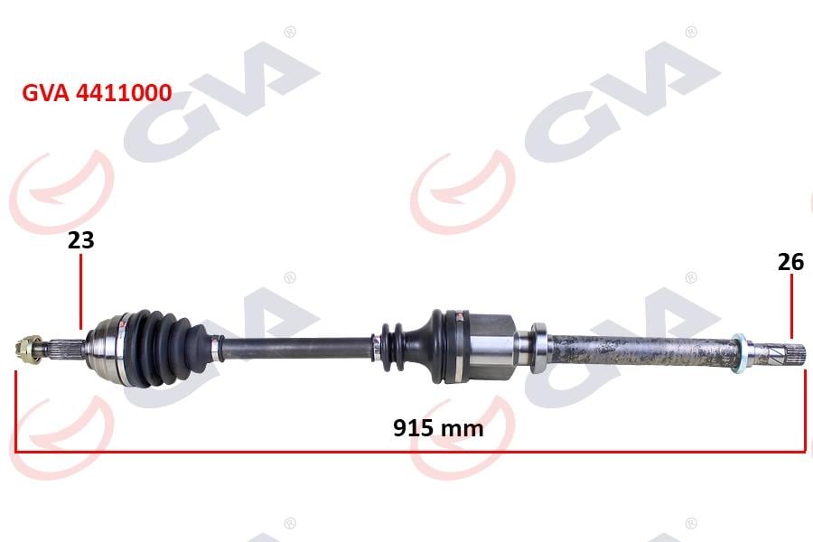 GVAKomple Aks Sağ Megane Iı 1.4/1.6 16V-1.5 Dci 02-08 915MmGVA 4411000