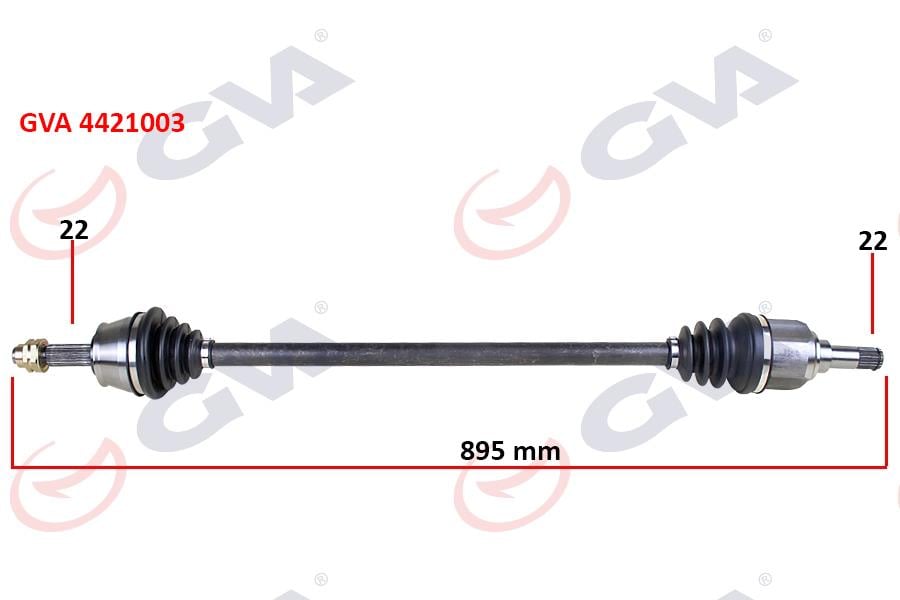 GVAKomple Aks Sağ Palıo 1.2-1.4-1.6 16V Aks Lale Li 895MmGVA 4421003