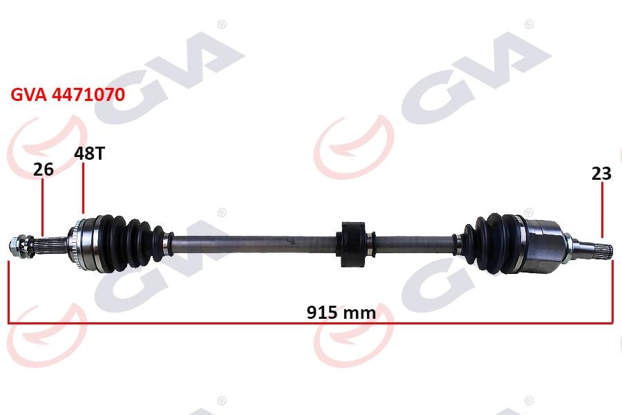 GVAKomple Aks Sağ Toyota Corolla 1.4L 1.6L 4Zz-Fe 3Zz-Fe Zze120 Zze121 Vvti 02-06 Abs Li 26X23 - Abs 48 Diş Komple Boy 915MmGVA 4471070