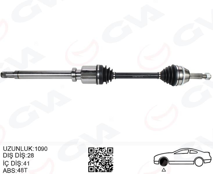GVAÖn Aks Komple Sağ Ford Transıt V347 2.2Tdcı 115Ps -140Ps 07 11GVA 4432000