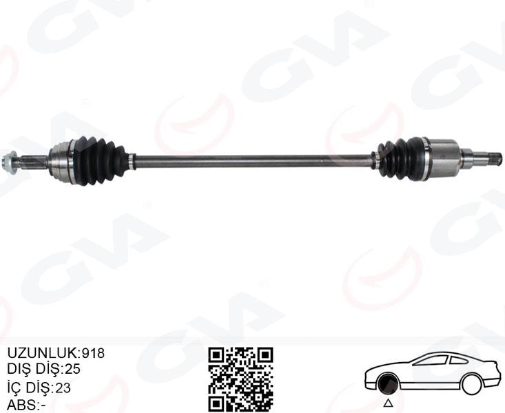 GVAÖn Aks Komple Sağ Ford Yenı Courıer 17 1.5-1.6 Tdcı -1.0 EcoboostGVA 4433104