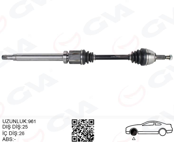 GVAÖn Aks Komple Sağ Transıt Connect 1.8 Tdcı 02 14 90-110Ps 961MmGVA 4433152