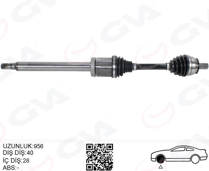 GVAÖn Aks Komple Sağ Volvo S60 Iı 15 2.0 D-T6-T5 S80 Iı D4-T6 15 V60 I 13 V70 Iıı 13 Otom.SanzımanGVA 4499002
