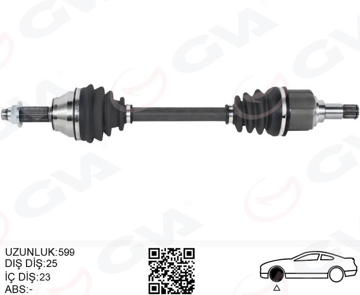 GVAÖn Aks Komple Sol Ford Escort V / Vı 1.6 Hcs / 1.8 16V / 1.8D 90 95GVA 4435001