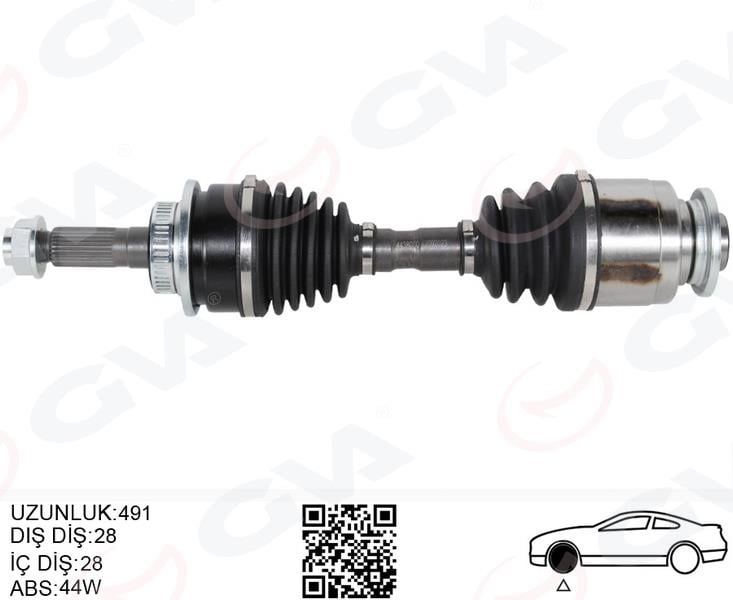 GVAÖn Aks Komple Sol Ford Ranger 2.5Tdcı - 06 12 Mazda Bt2500 06 11 4X4GVA 4438000