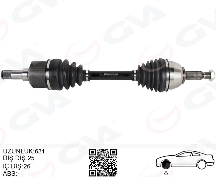GVAOn Aks Komple Sol Transıt Connect 1.8 Tdcı 02 14 90-110Ps 631MmGVA 4433153