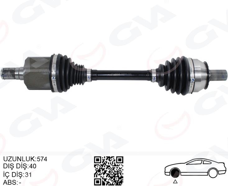 GVAÖn Aks Komple Sol Volvo S60 Iı 15 2.0 D-T6-T5 S80 Iı D4-T6 15 V60 I 13 V70 Iıı 13 Otom. SanzımanGVA 4499003
