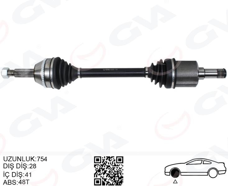 GVAÖn Aks Sol Komple Abs 140Ps Transıt V347 06 11 KısaGVA 4432001