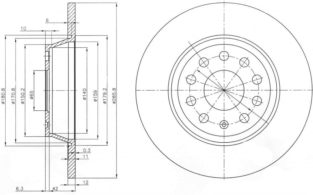 Passat 2005-2010 Arka Fren Disk Takımı 